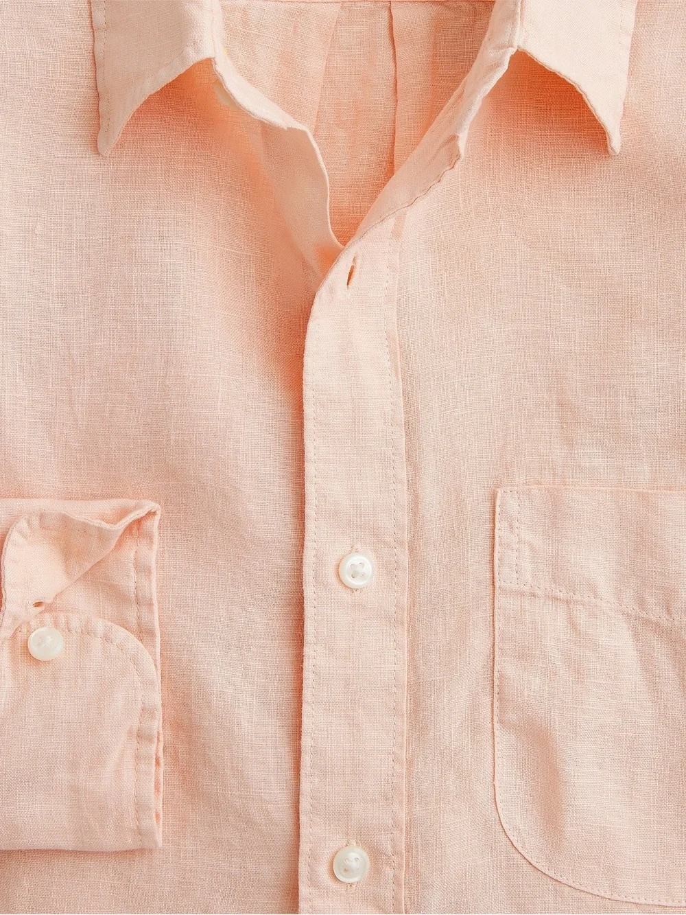 J.Crew Classic Linen Shirt Blush Pink Long Sleeve Button Front Size M NWT $98